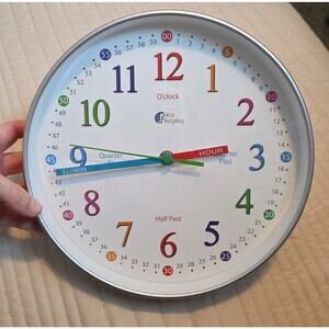 Wise Hedgehog Telling Time Teaching Clock, Silent Non Ticking Kids Wall Clock